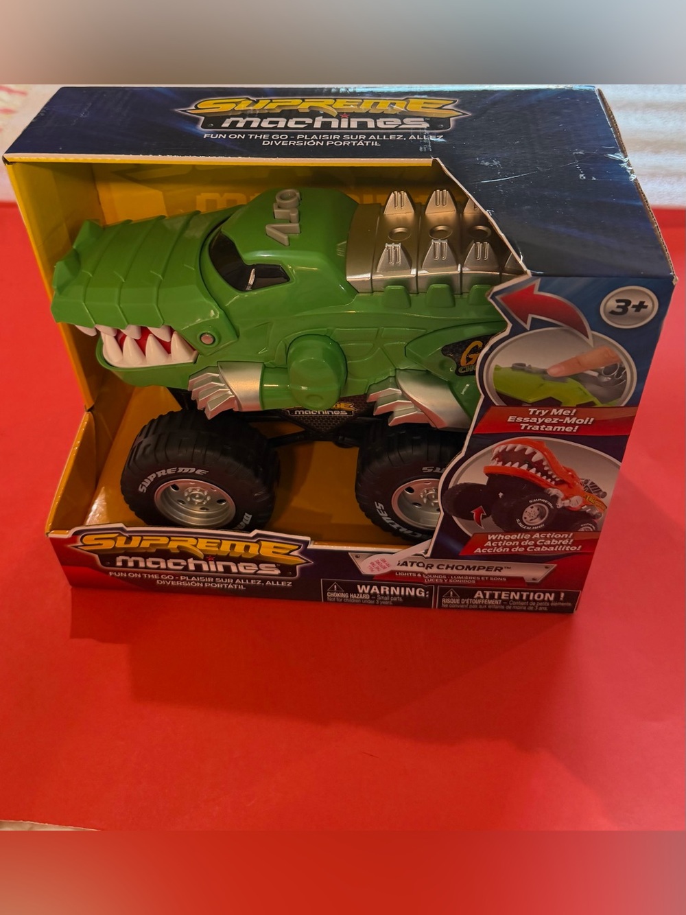 Supreme Green Alligator Monster Truck Toy with Silver Accents